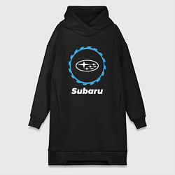 Женское худи-платье Subaru в стиле Top Gear, цвет: черный