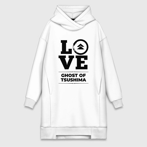 Женская толстовка-платье Ghost of Tsushima love classic / Белый – фото 1