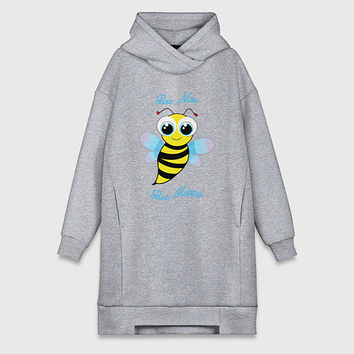 Женская толстовка-платье Будь милым и счастливым / Меланж – фото 1
