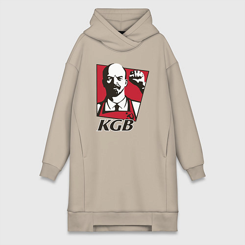 Женская толстовка-платье KGB Lenin / Миндальный – фото 1