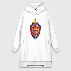 Женское худи-платье ВЧК КГБ, цвет: белый