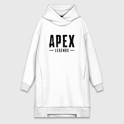 Женское худи-платье Apex Legends логотип, цвет: белый