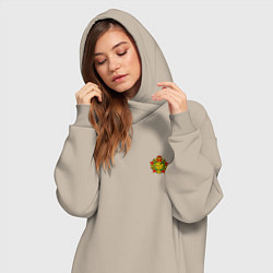 Женское худи-платье Орден отличника погранвойск - мини, цвет: миндальный — фото 2