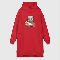 Женское худи-платье Гонпачиро камабоко - Иноске, цвет: красный