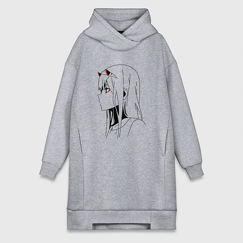 Женская толстовка-платье Милый во франксе - line / Меланж – фото 1