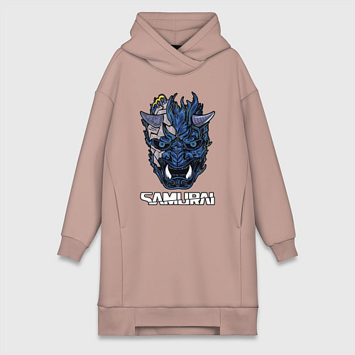 Женская толстовка-платье Samurai gang / Пыльно-розовый – фото 1