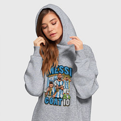 Женское худи-платье Лионель Месси Аргентина 10, цвет: меланж — фото 2