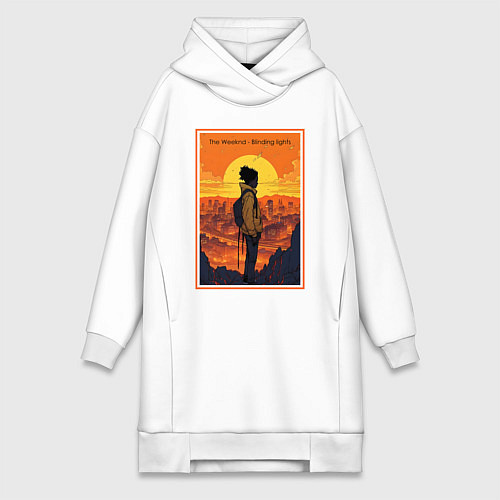 Женская толстовка-платье The Weeknd Blinding lights / Белый – фото 1
