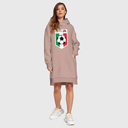 Женское худи-платье Футбол Италии, цвет: пыльно-розовый — фото 2