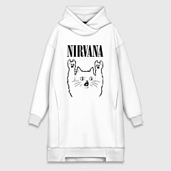 Женская толстовка-платье Nirvana - rock cat