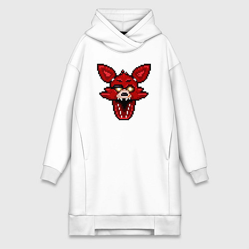 Женская толстовка-платье Пиксельный Фокси / Белый – фото 1
