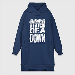 Женское худи-платье System of a down - stencil, цвет: тёмно-синий