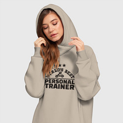 Женское худи-платье Лучший в мире личный тренер, цвет: миндальный — фото 2