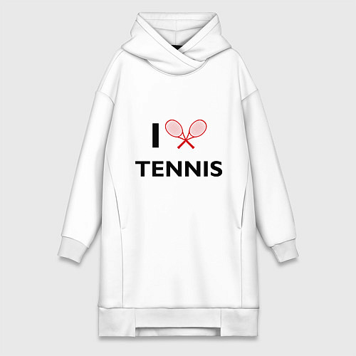 Женская толстовка-платье I Love Tennis / Белый – фото 1