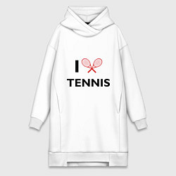 Женское худи-платье I Love Tennis, цвет: белый