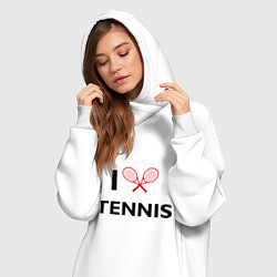 Женское худи-платье I Love Tennis, цвет: белый — фото 2