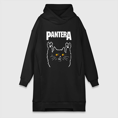 Женская толстовка-платье Pantera rock cat / Черный – фото 1