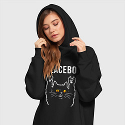 Женское худи-платье Placebo rock cat, цвет: черный — фото 2