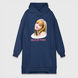 Женское худи-платье Lisa Blackpink, цвет: тёмно-синий