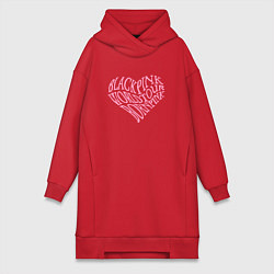 Женское худи-платье Blackpink worldtour bornpink, цвет: красный