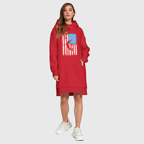 Женская толстовка-платье USA girl volleyball / Красный – фото 4