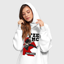 Женское худи-платье Noize MC - guitarist, цвет: белый — фото 2