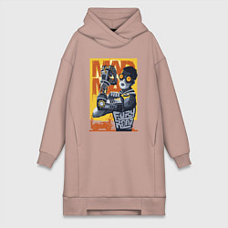 Женское худи-платье Безумный Макс - дорога ярости, цвет: пыльно-розовый