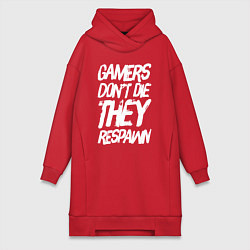 Женское худи-платье Gamers dont die, цвет: красный