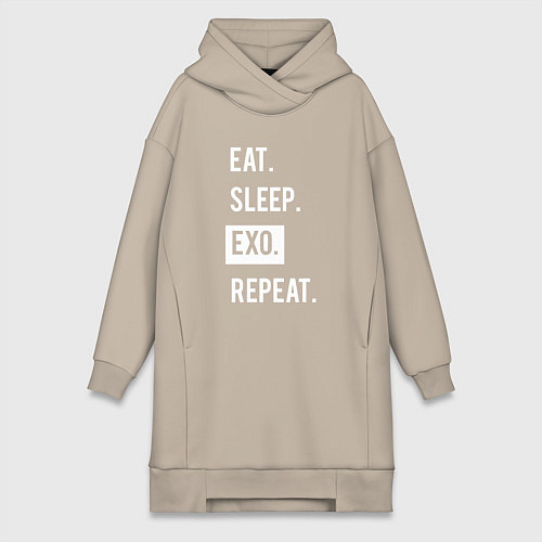 Женская толстовка-платье Eat Sleep EXO Repeat / Миндальный – фото 1