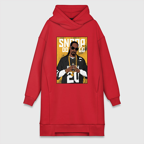 Женская толстовка-платье Snoop dogg с цепями / Красный – фото 1