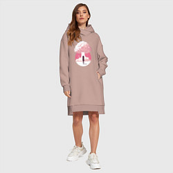 Женское худи-платье Барбигеймер, цвет: пыльно-розовый — фото 2