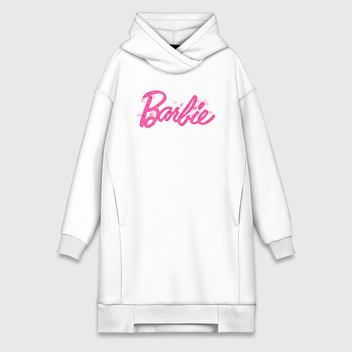 Женская толстовка-платье Блестящий логотип Барби / Белый – фото 1