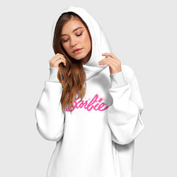 Женское худи-платье Блестящий логотип Барби, цвет: белый — фото 2