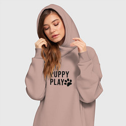 Женское худи-платье Puppy Play, цвет: пыльно-розовый — фото 2