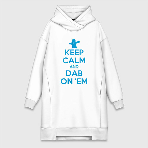 Женская толстовка-платье Keep calm and dab / Белый – фото 1