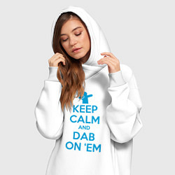 Женское худи-платье Keep calm and dab, цвет: белый — фото 2