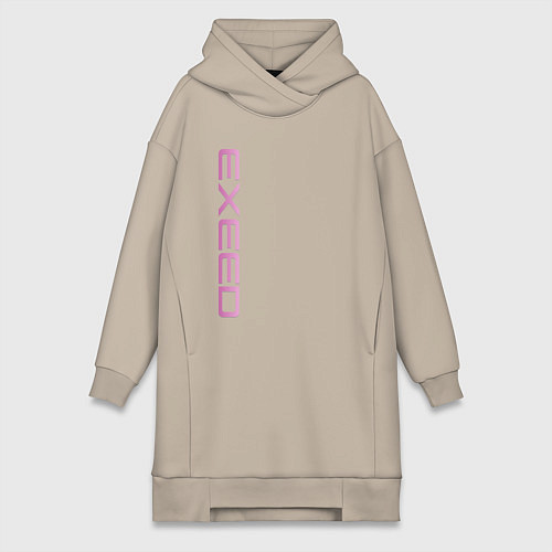 Женская толстовка-платье Exeed pink logo / Миндальный – фото 1