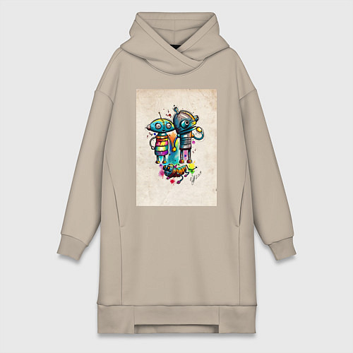 Женская толстовка-платье Machinarium / Миндальный – фото 1