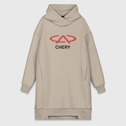 Женская толстовка-платье Chery Logo / Миндальный – фото 1