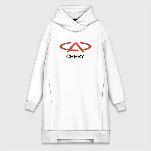 Женская толстовка-платье Chery Logo / Белый – фото 1