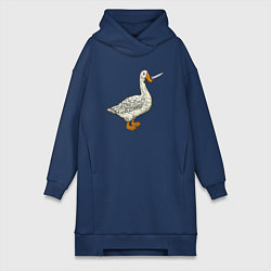 Женское худи-платье Утка повар, цвет: тёмно-синий