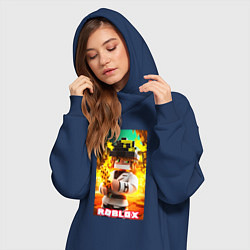Женское худи-платье Roblox fire, цвет: тёмно-синий — фото 2