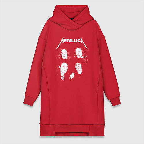 Женская толстовка-платье Metallica band / Красный – фото 1