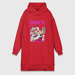 Женское худи-платье One piece - gear 5 белый, цвет: красный