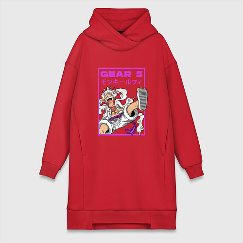 Женская толстовка-платье One piece - gear 5 белый / Красный – фото 1