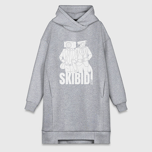 Женская толстовка-платье Skibidi Toilet Cameraman and Speakerman / Меланж – фото 1