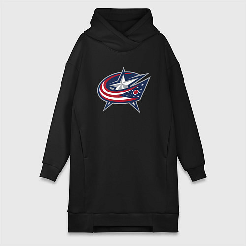 Женская толстовка-платье Columbus blue jackets - hockey team - emblem / Черный – фото 1