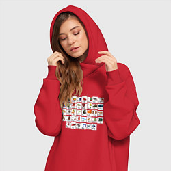 Женское худи-платье Армения моя Букварь, цвет: красный — фото 2