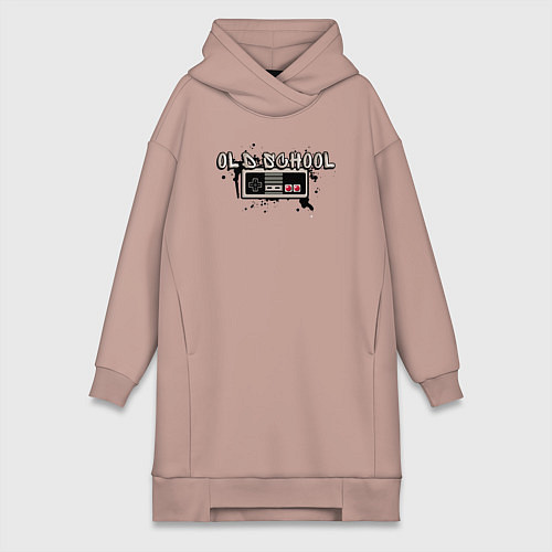Женская толстовка-платье Old school game / Пыльно-розовый – фото 1