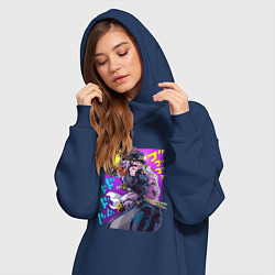 Женское худи-платье Джотаро - Jojo, цвет: тёмно-синий — фото 2